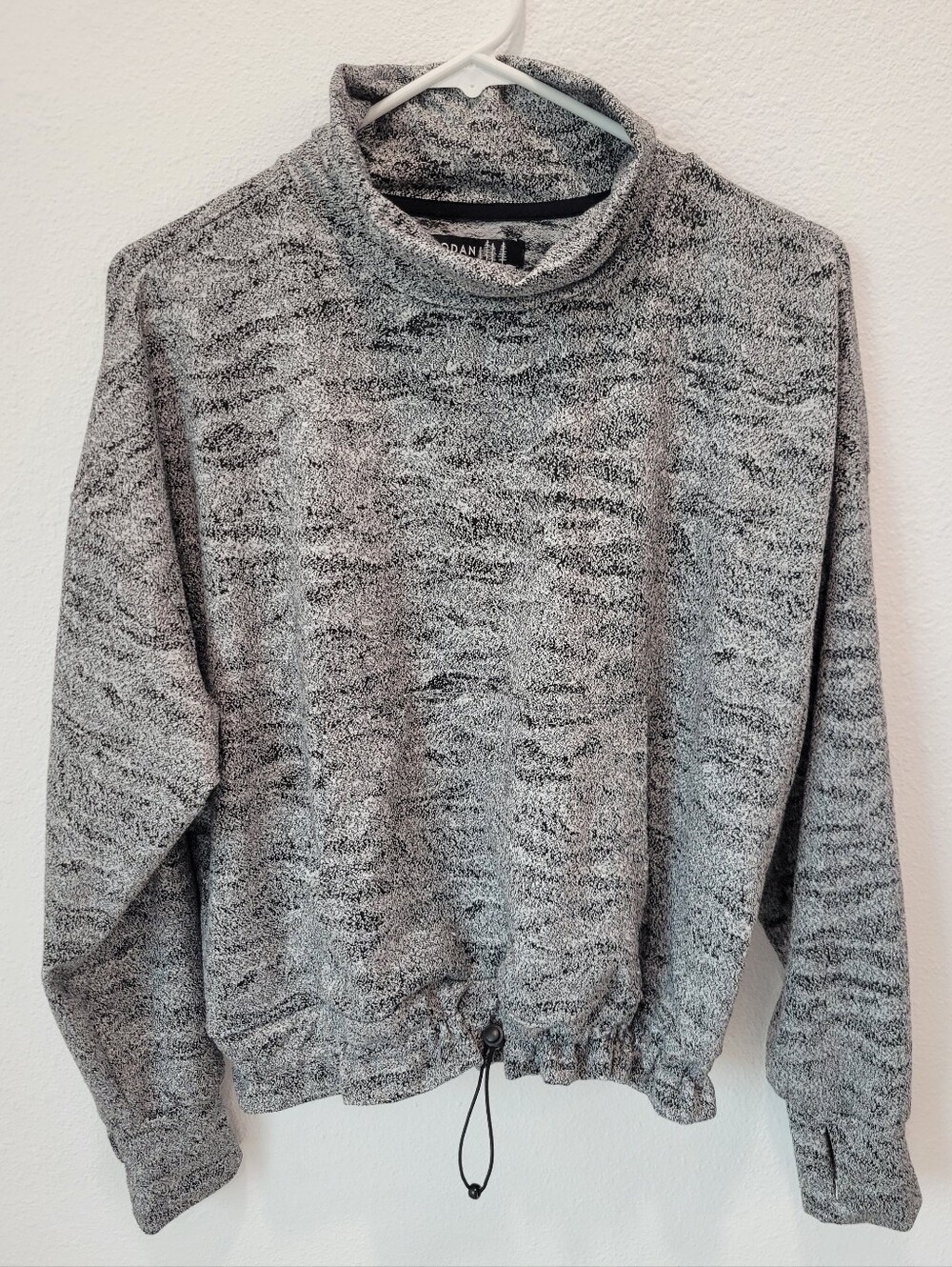 Kyodan Outdoor Womens M Speckled Athletic Pullover Thumb Hole Mock Neck Top